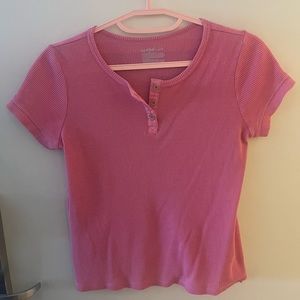 Cat and Jack Girls Pink Button Up Shirt: Size L